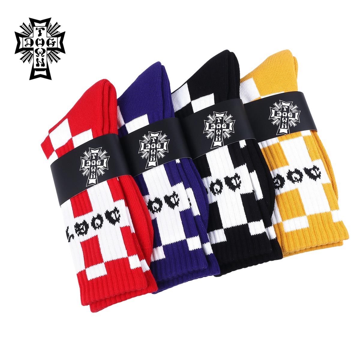 DOGTOWN ドッグタウン Logo check crew socks – Blueism