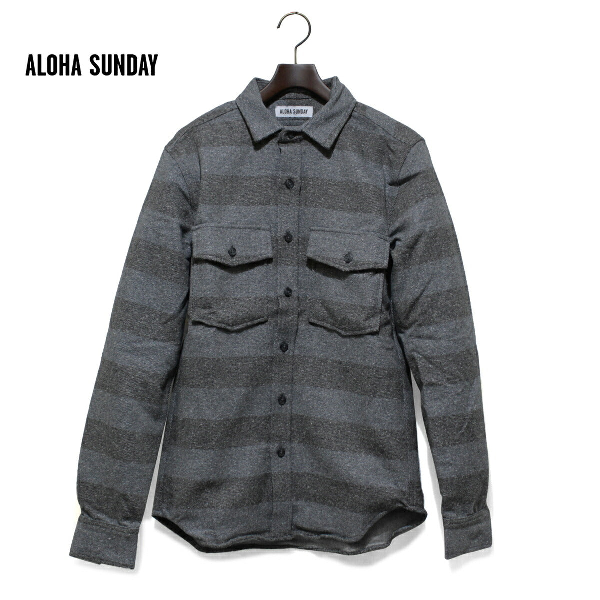 ALOHASUNDAYアロハサンデーALEXANDER[BLUE/CHARCOAL]シャツ正規[N]