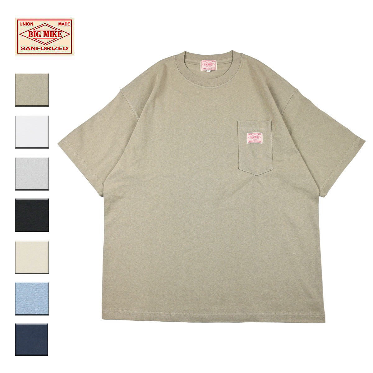 BIG MIKE ビッグマイク HEAVY WIDE SUNGLASSES POCKET S/S TEE