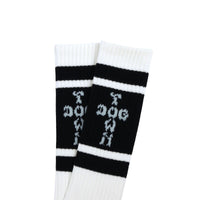 DOGTOWNドッグタウンCROSSLETTERcolorschemelinehighsocksメンズホワイト25-27cmDTS-009【ソックス靴下クルーソックスロングソックスハイソックススニーカーソックスラインソックス長い長め十字架ロゴおしゃれブランドスケートブランド白】