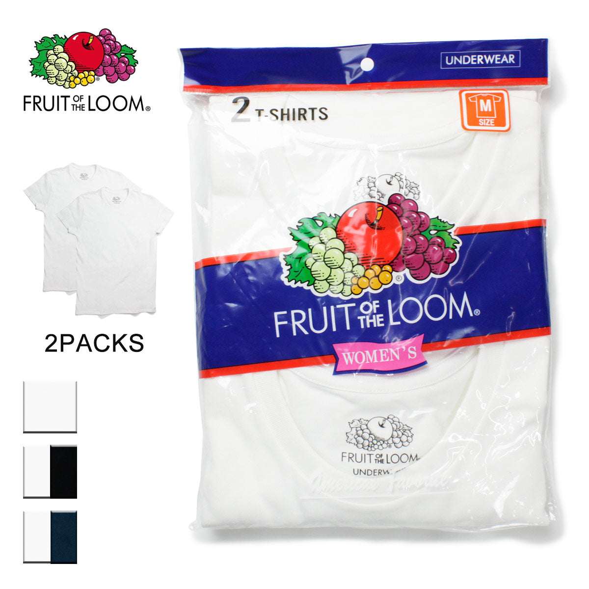 FruitoftheLoom,フルーツオブザルーム,2枚パックTシャツ,レディース