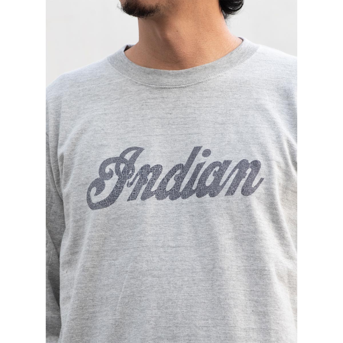Indian インディアン Basic L/S tee logo – Blueism