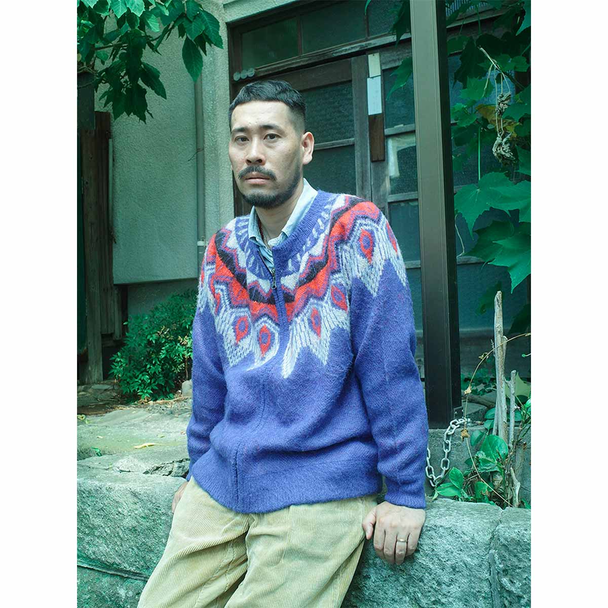 Indian インディアン Mohair knit Zip-Cardigan Feather – Blueism