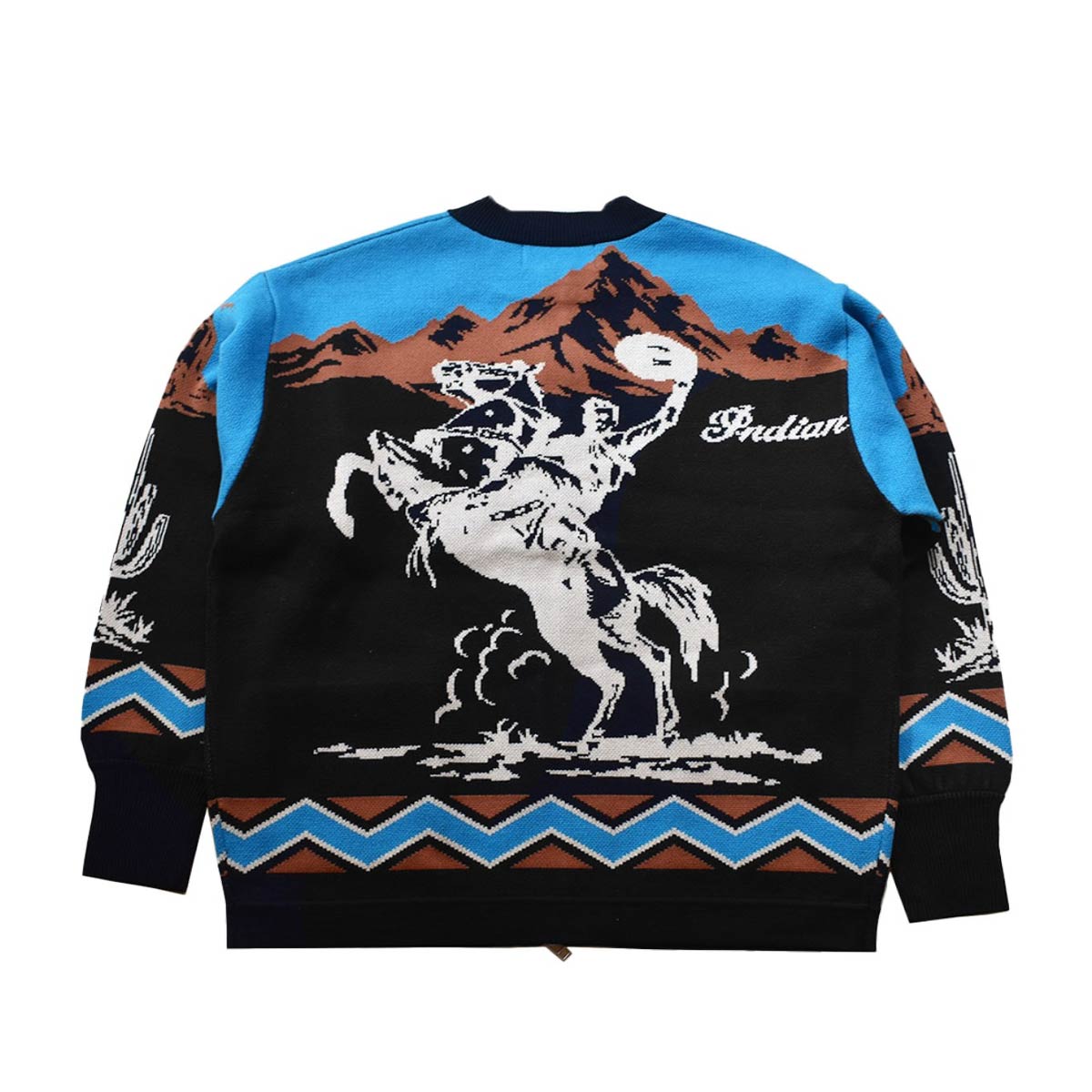 Indian インディアン W-Jacquard Zip-up Jacket CACTUS & RODEO – Blueism