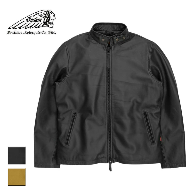 Indian インディアン Sheep Skin Single Riders Jacket
