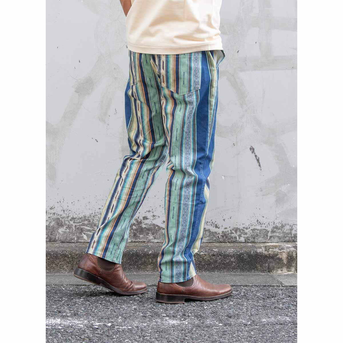 Indian インディアン Garage pants Navajo Stripe – Blueism