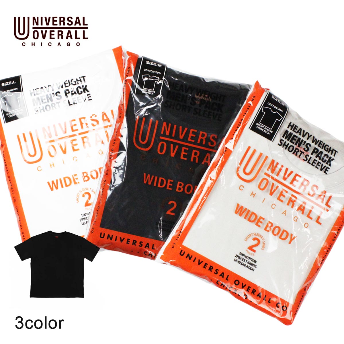 ユニバーサルオーバーオール,UNIVERSALOVERALL,2パックTシャツ,メンズ,レディース