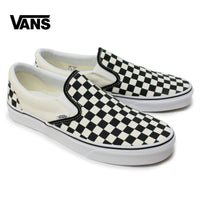 VANSバンズClasicSlipOnクラシックスリッポンスリッポンスニーカー靴シューズスケートスケボーサーフサーフィンアウトドアローカットヴァンズメンズレディースユニセックススリップオンブラックホワイトチェック