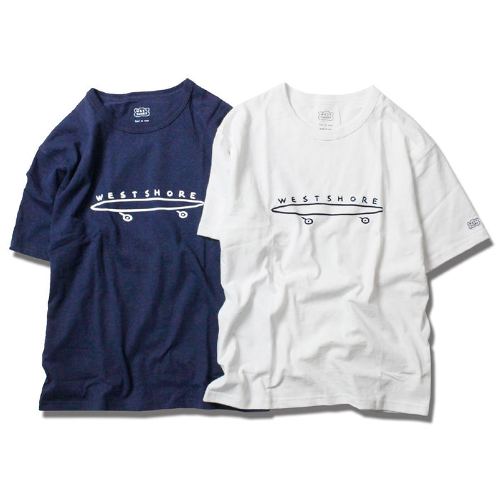 WESTSHOREウエストショアPRINTEDTEESKATEメンズ/レディースホワイト/ネイビーS-L