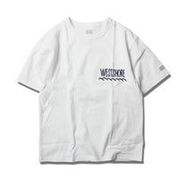 WESTSHOREウエストショアNEWLOGOPOCKETTEEメンズ/レディースホワイト/ネイビーS-L